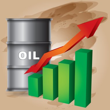 Crude oil price rise clipart