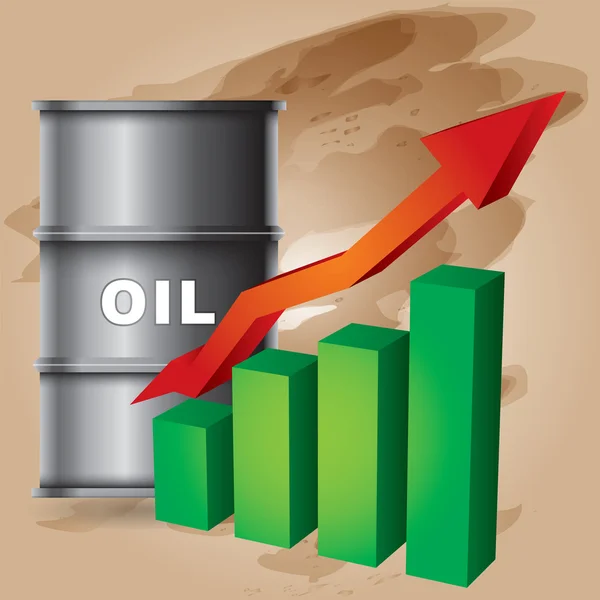 Hausse des prix du pétrole brut — Image vectorielle