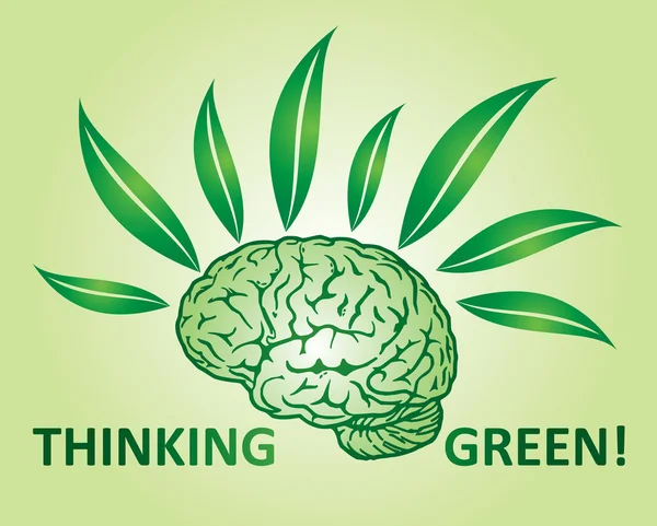Gondolkodás zöld — Stock Vector
