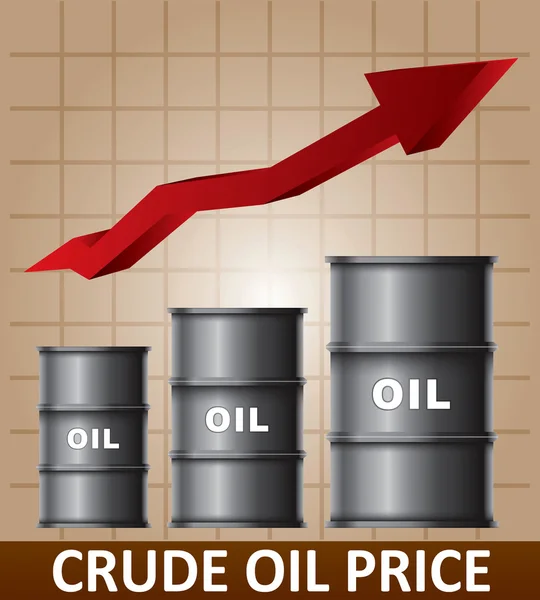 Aumento del precio del petróleo crudo — Vector de stock