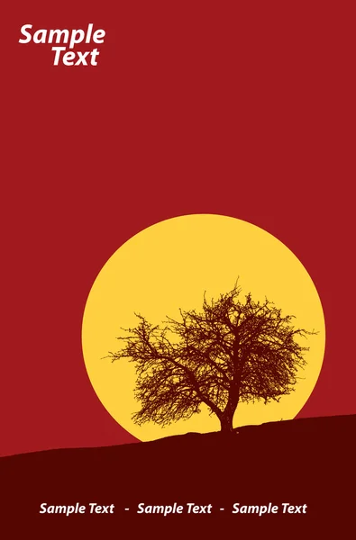 stock vector Tree in sunset