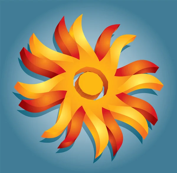 Artistic orange sun illustration — Stock Vector