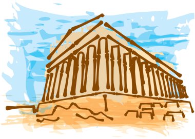 Greek ancient building clipart