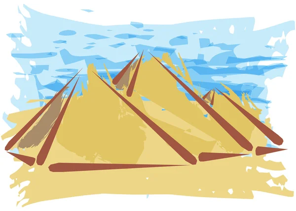 Pirâmide, conceito de desintegração de viagens — Vetor de Stock