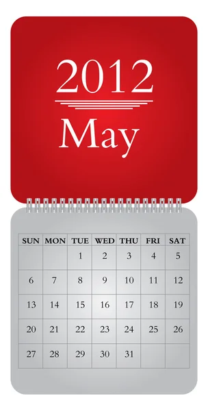 Monthly calendar for 2012, May — Stock Vector