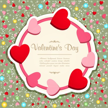 Vintage frame with hearts and flowers to Valentine clipart