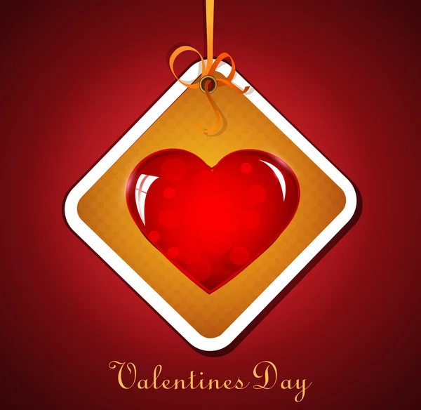 Fondo festivo con corazón colgante para San Valentín — Archivo Imágenes Vectoriales