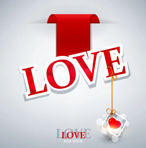 Fond de vacances avec coller une étiquette (le mot "amour ") — Image vectorielle