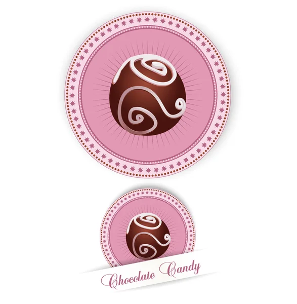 Label with the Chocolates — Stock Vector
