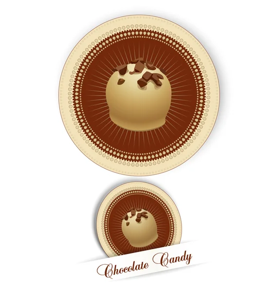 Étiquette avec les chocolats — Image vectorielle