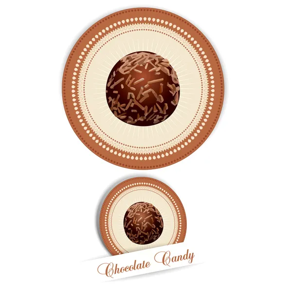 Étiquette avec les chocolats — Image vectorielle
