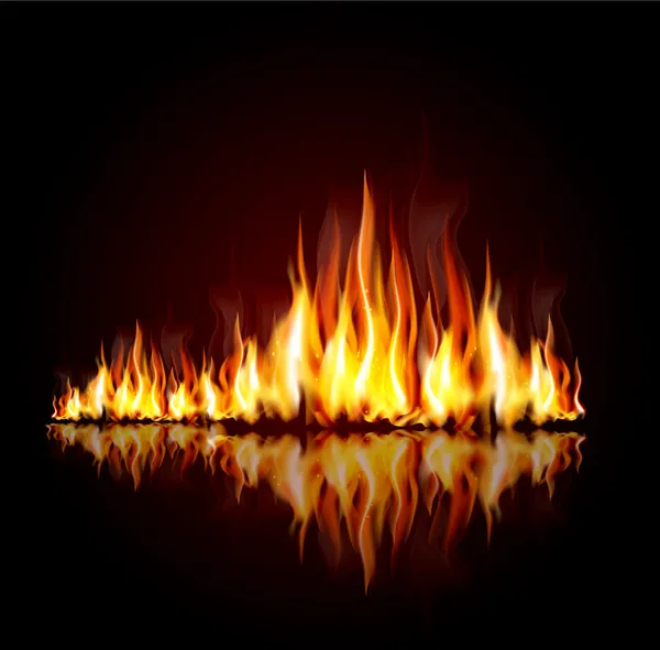 Sfondo con una fiamma ardente — Vettoriale Stock