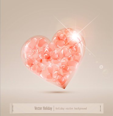 Large glass heart filled with hearts clipart