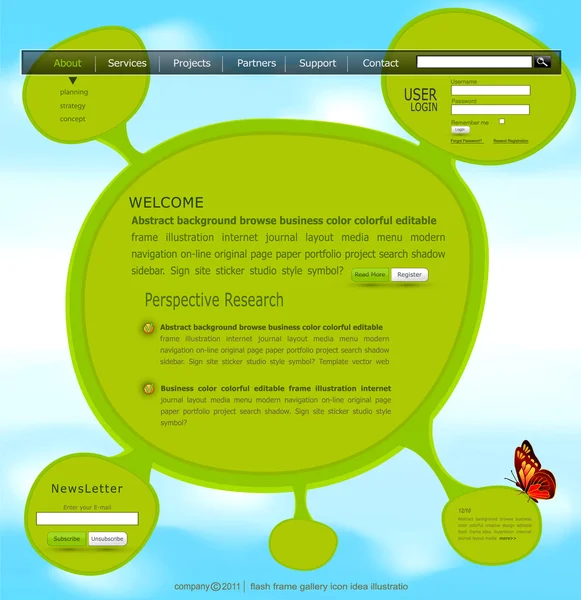 Modèle de site Web vectoriel — Image vectorielle