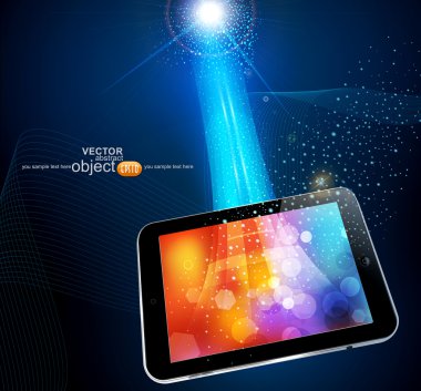 vektör arka plan ile modern bir tablet
