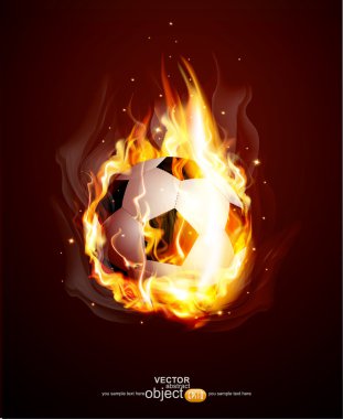 Vector abstract background with a burning football Ball clipart