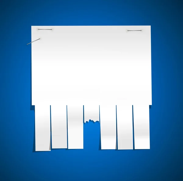 Anzeigenvektor mit Clips auf blauem Hintergrund — Stockvektor