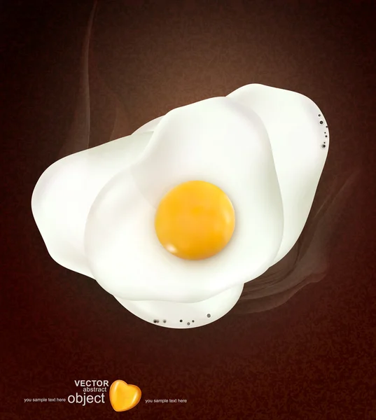 Vetor um ovo quebrado no fundo marrom — Vetor de Stock