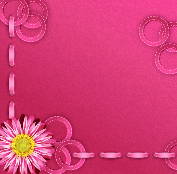 リボンとお祝いのピンクの背景をベクトルします。 — ストックベクタ
