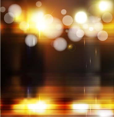 Vector abstract background with blurred defocused lights clipart