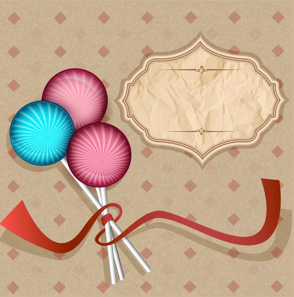 stock vector Vector, vintage background with lollipops.candy on a stick