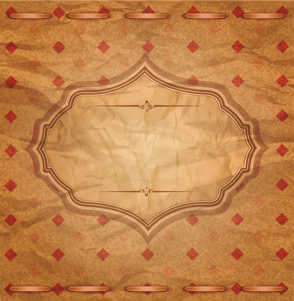 Вектор, винтажный поздравительный фон из скомканной бумаги — стоковый вектор