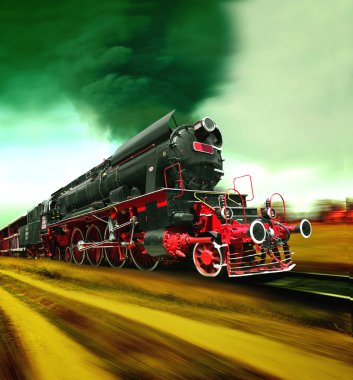 eski buhar tren motoru