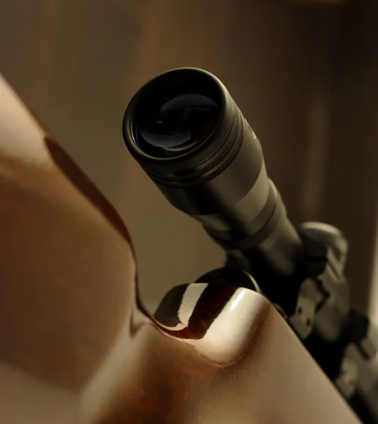 Zielfernrohr auf einem Gewehr montiert — Stockfoto