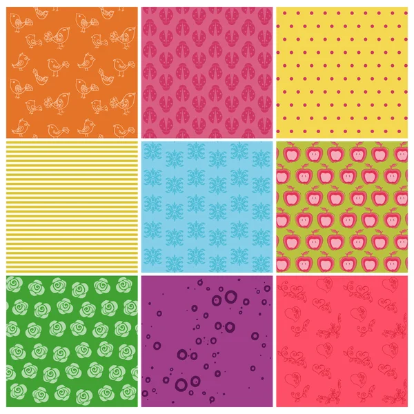 Set of Seamless Colorful backgrounds - in vector — Stock Vector