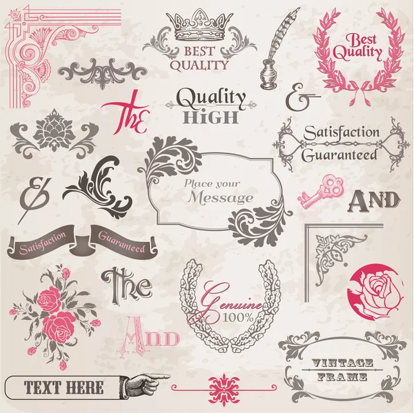 Elementy wzornictwa kaligraficznego i dekoracja strony Wektory Stockowe bez tantiem
