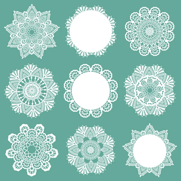 Set of Lace Napkins - for design and scrapbook - in vector Stock Vector