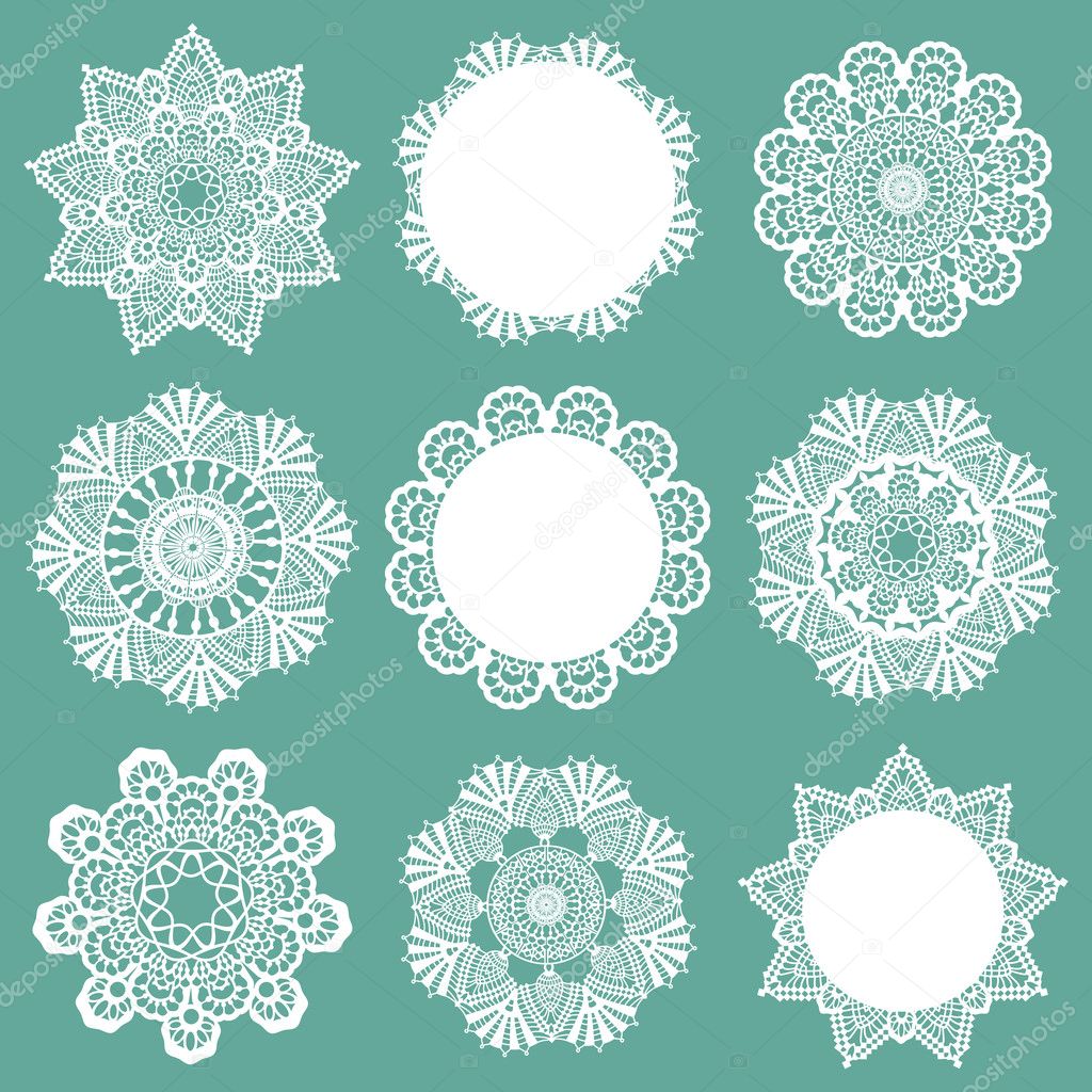 Set of Lace Napkins - for design and scrapbook - in vector