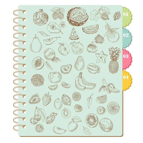 Scrapbook Design Elements -Set of Various Fruits - in vector — Stock Vector