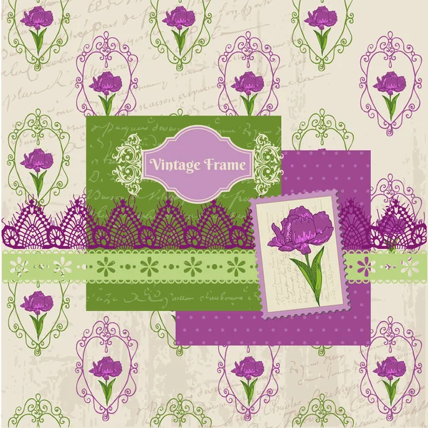 Scrapbook tasarım öğeleri - vektör iris çiçeği. — Stok Vektör