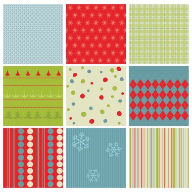 Set of Christmas Seamless Backgrounds - for design and scrapbook clipart