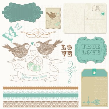 Scrapbook design elements - Birds in love clipart