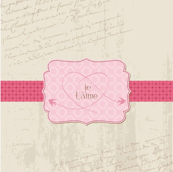 Vintage Wedding Love Card - pour le design, invitation — Image vectorielle