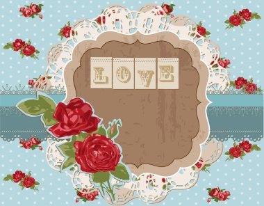 Scrapbook Design Elements - Vintage Flowers Scrapbook Page in ve clipart