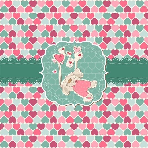 Cute Love Card - for Valentines day, scrapbooking in vector — Wektor stockowy