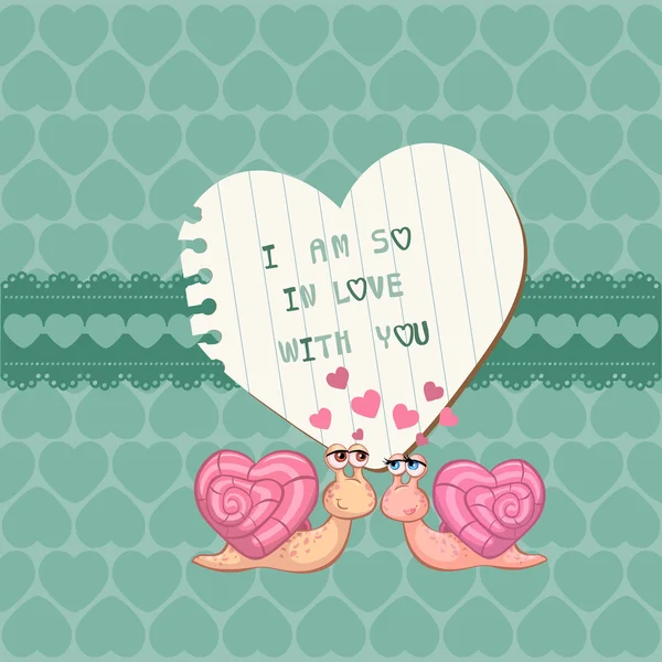 Linda tarjeta de amor - para el día de San Valentín, scrapbooking en vector — Archivo Imágenes Vectoriales