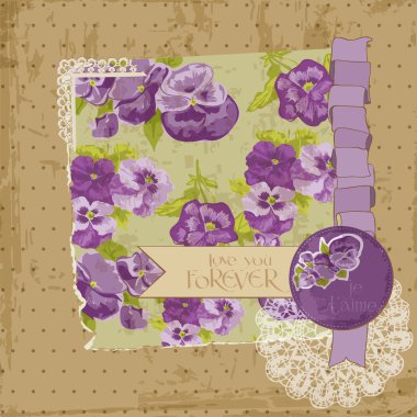 Scrapbook Design Elements - Vintage Flowers Scrapbook Page in ve clipart