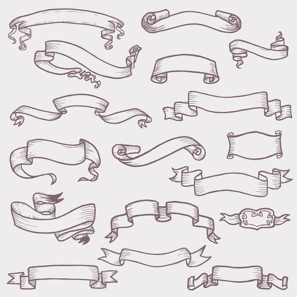 Старый баннер ленты - для украшения, вырезок и дизайна в векторе
