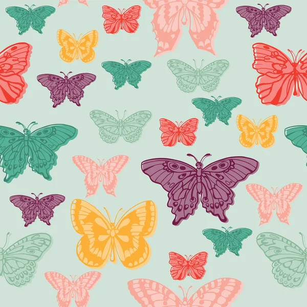 Kleurrijke achtergrond met vlinders - voor scrapbooking — Stockvector