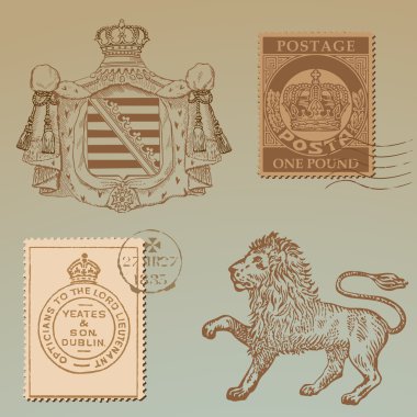 Set of Vintage Royalty Design Elements - High Quality - in vect clipart