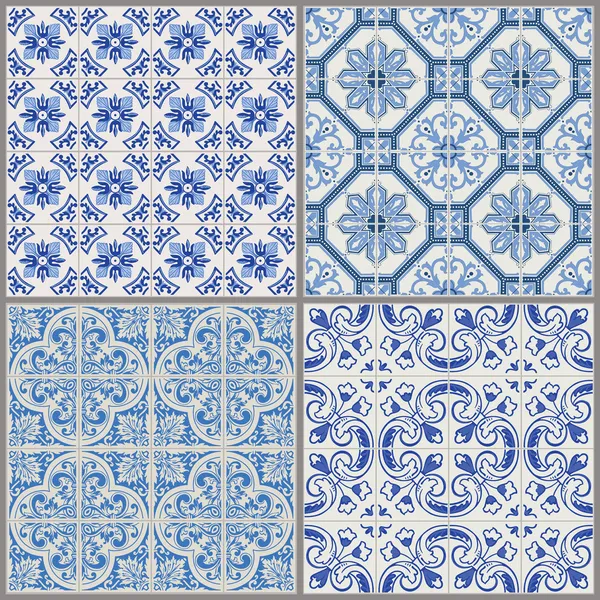 Seamless Vintage Background Collection -Victorian Tile in vector — Stock Vector