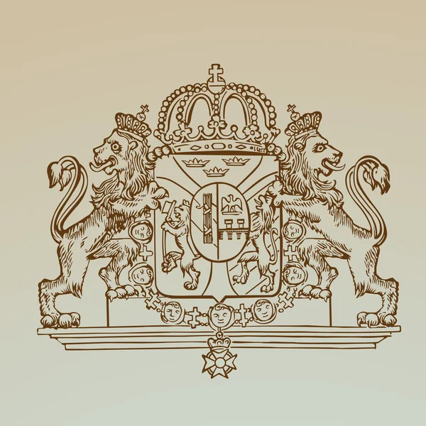 详细的复古皇室徽号-高品质--向量中 — 图库矢量图片