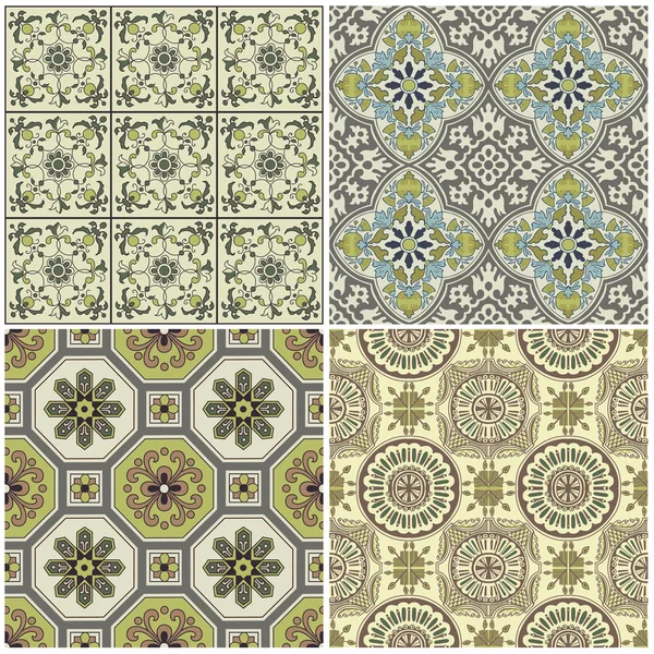 Seamless Vintage Background Collection - Victorian Tile in vecto — Stock Vector