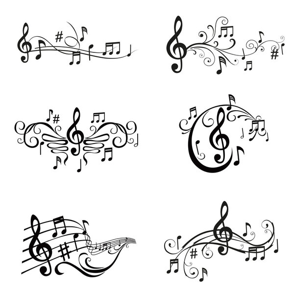 Набор музыкальных заметок Иллюстрация - в векторе
