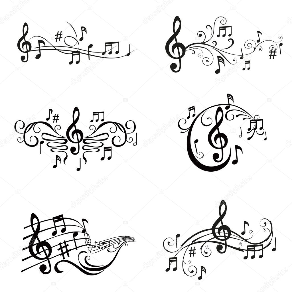 Set of Musical Notes Illustration - in vector