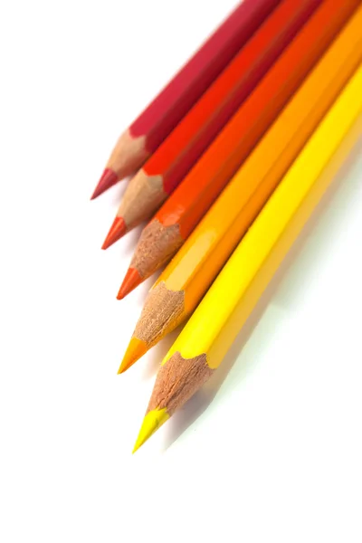 Turuncu renkli kalemler — Stok fotoğraf